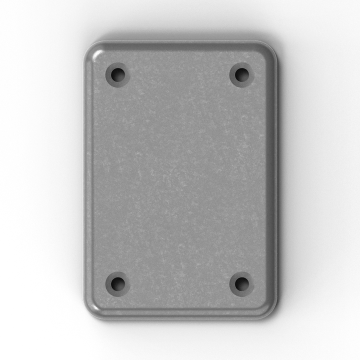 0155 3/8" Thick 6" x 4.25" Rectangular Aluminum Countersunk Pad - Side Profile