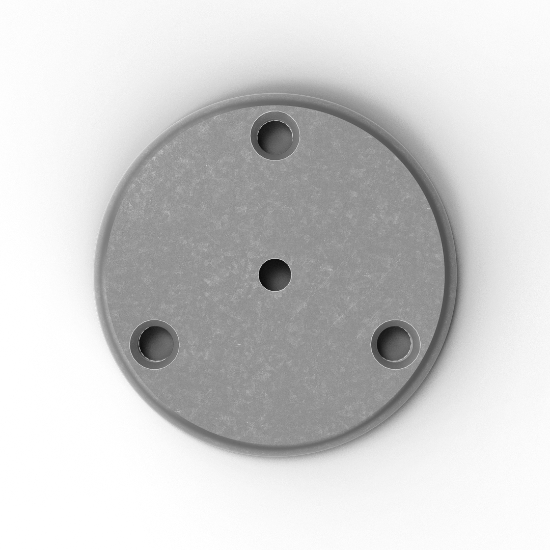 0157 1/4" Thick 3.5" OD Round Aluminum Countersunk Pad - Side Profile