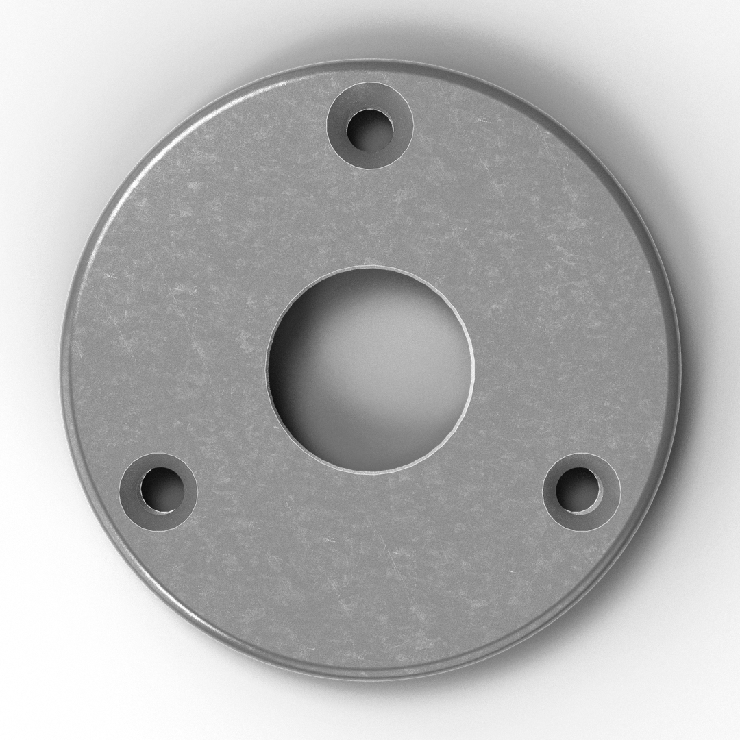 4" OD Round 6061 Aluminum Backing Plate | 2" ID Hole | 3/8" Thick | 4-Hole Pattern