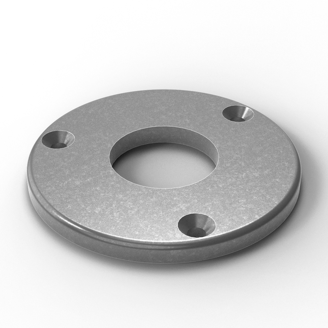0160 3/8" Thick 5" OD Round Aluminum Backing Plate - ISO View