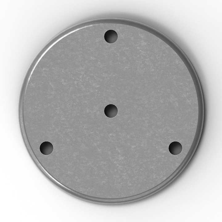 5" OD Round 6061 Aluminum Backing Plate | 1/4" Thick | 3-Hole Pattern