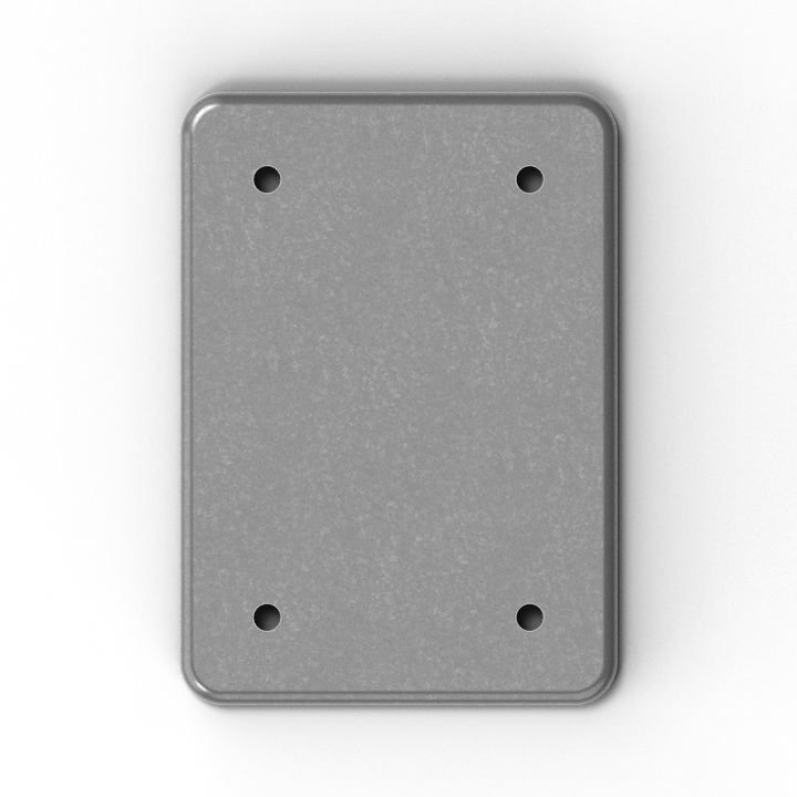 0164 1/4" 5" x 7" Rectangular Aluminum Grommet Pad - Side Profile