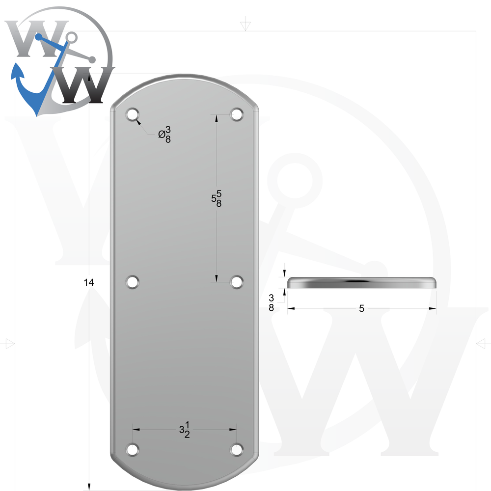 Aluminum Grommet Pad | 14" x 5" | 3/8" Thick - Welding World, Inc.