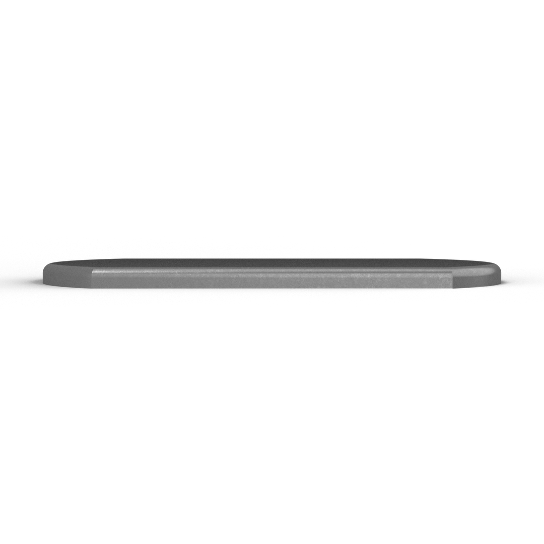 0172 3/8" 5" x 9" Oblong Aluminum Fabrication Pad - Top View