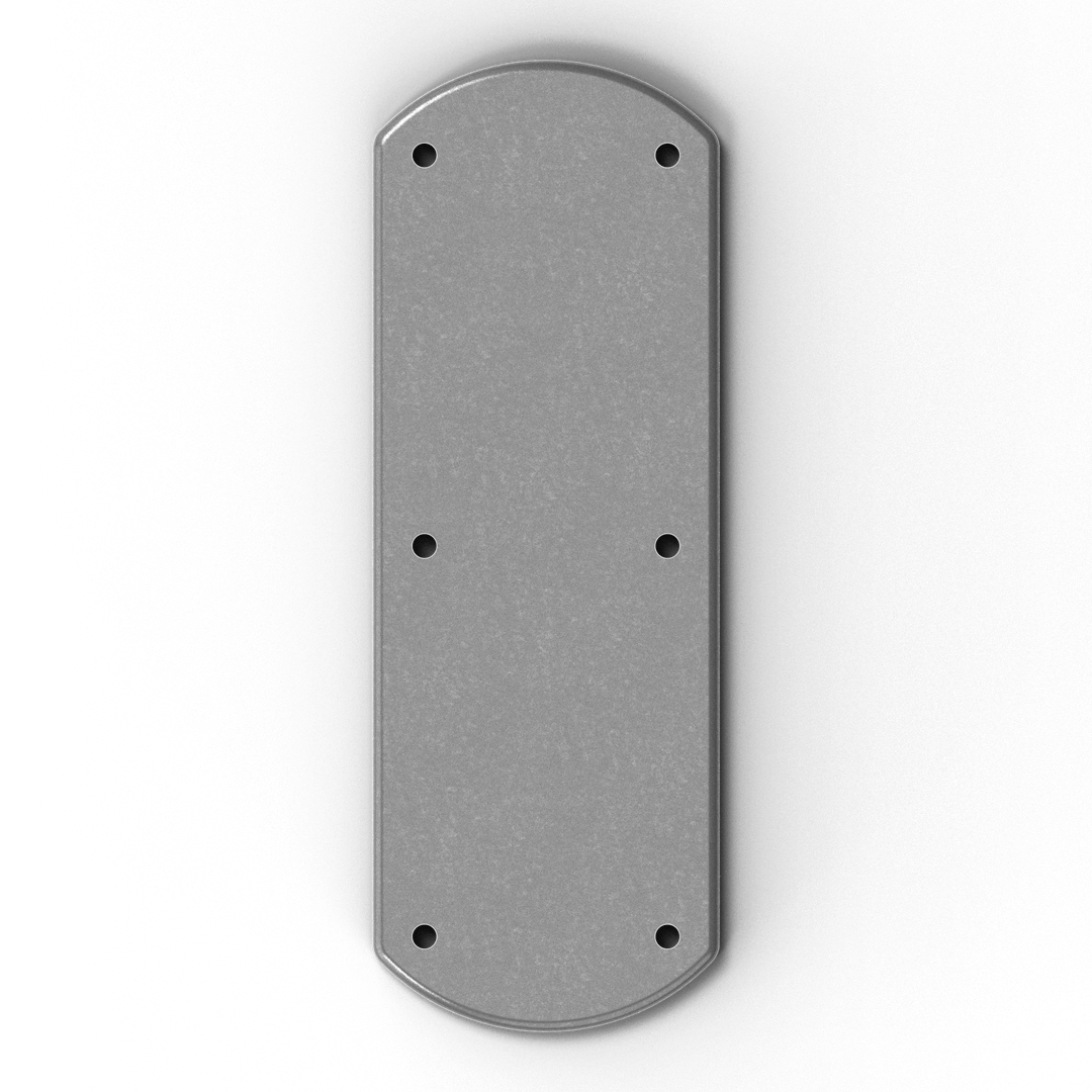 0173 3/8" Thick 14" x 5" Oblong Aluminum Grommet Pad - Side Profile