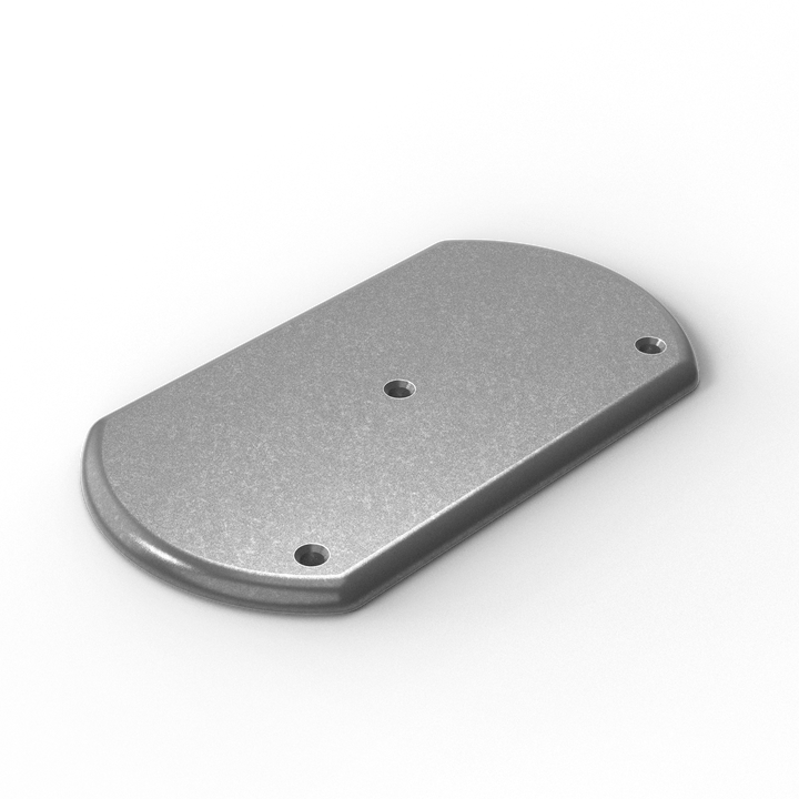 0175 3/8" 9" x 5" Oblong Aluminum Backing Plate - ISO View