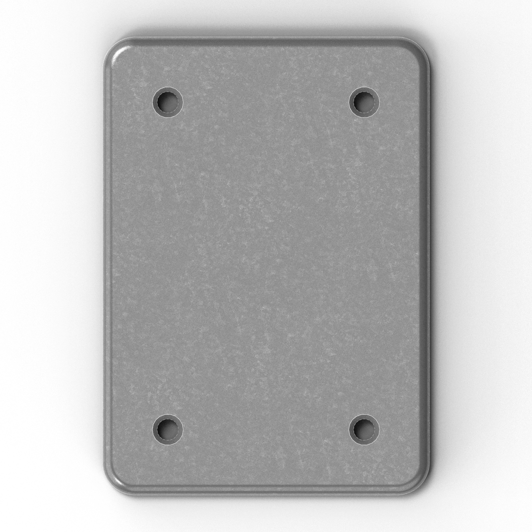 0178 1/4" 5" x 7" Rectangular Aluminum Countersunk Pad - Side Profile