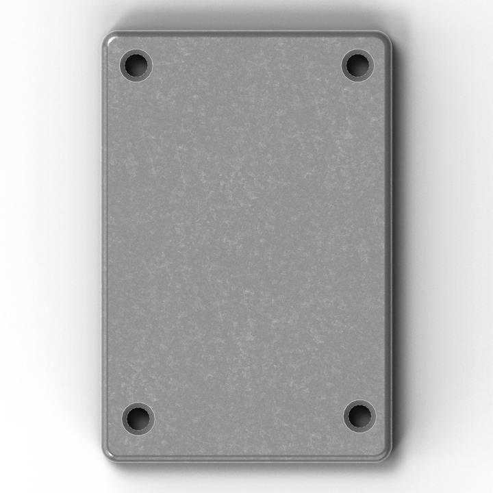 0179 3/8" 4" x 6" Rectangular Aluminum Countersunk Pad - Top View