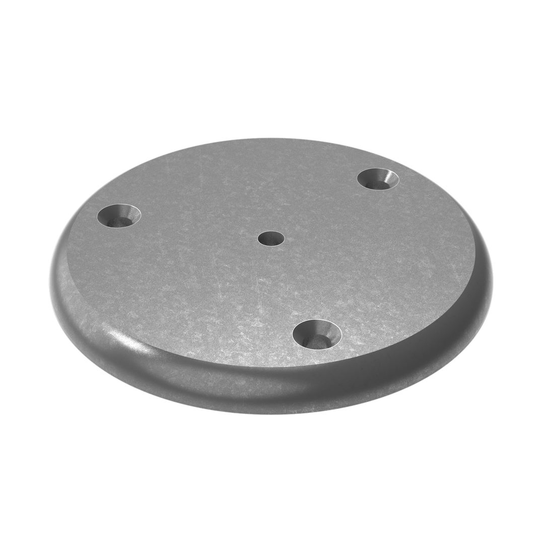 0018 3/8" Thick 4.5" OD Round Aluminum Countersunk Pad - ISO View