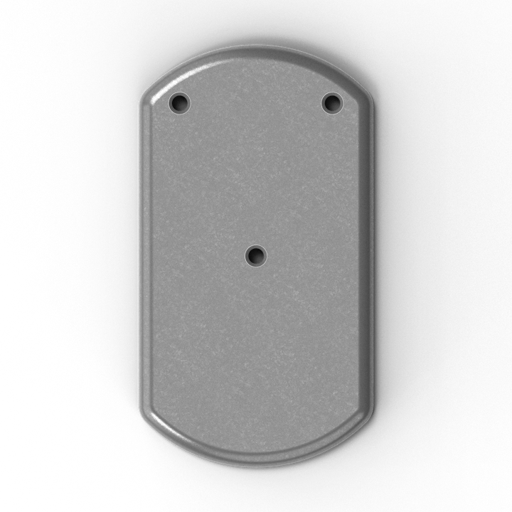 0042-A 3/8" 5" x 9" Oblong Aluminum Countersunk Pad - Side Profile