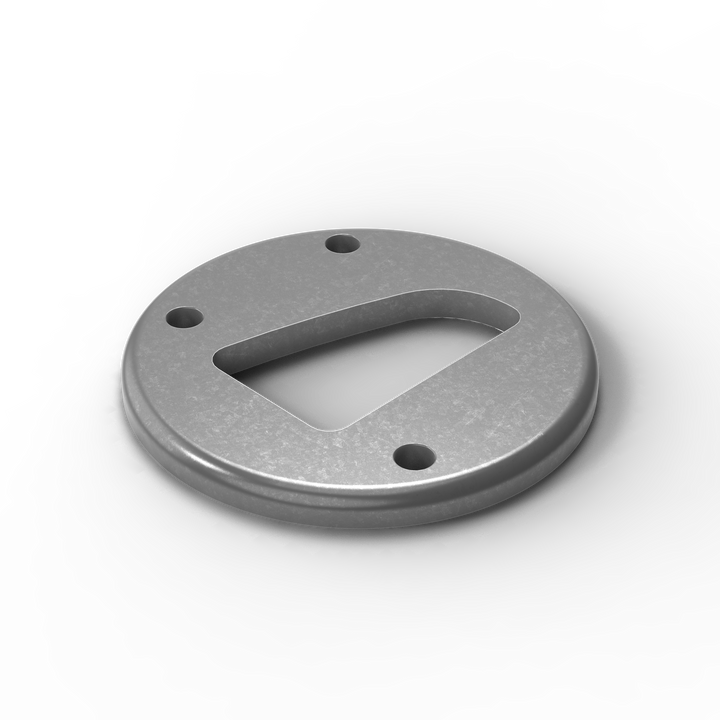 0059-L 3/8" 2.5" dia. D-Pipe Aluminum Grommet Pad - ISO View