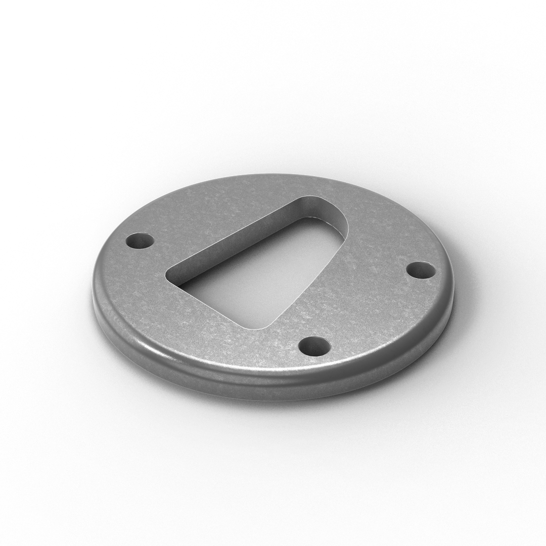 0059-R 3/8" 2.5" dia. D-Pipe Aluminum Grommet Pad - ISO View