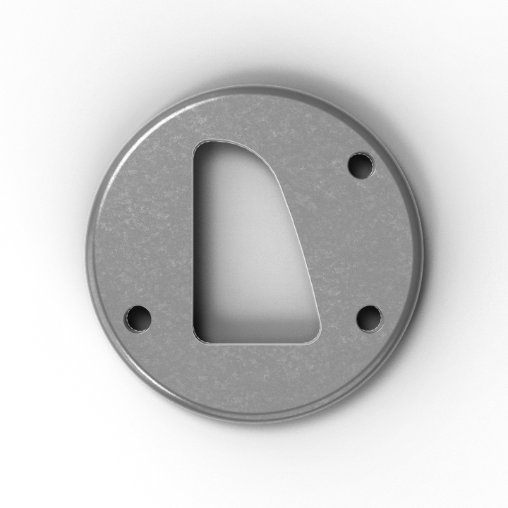 0059-R 3/8" 2.5" dia. D-Pipe Aluminum Grommet Pad - Side Profile