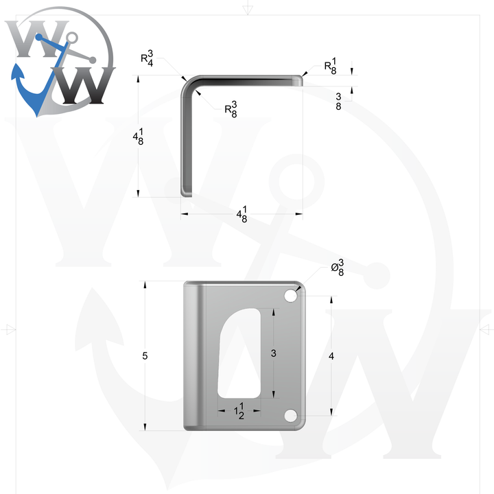 D3 - 7.5" x 5" x 3/8" Bent Grommet Pad (Left Side) - Welding World, Inc.