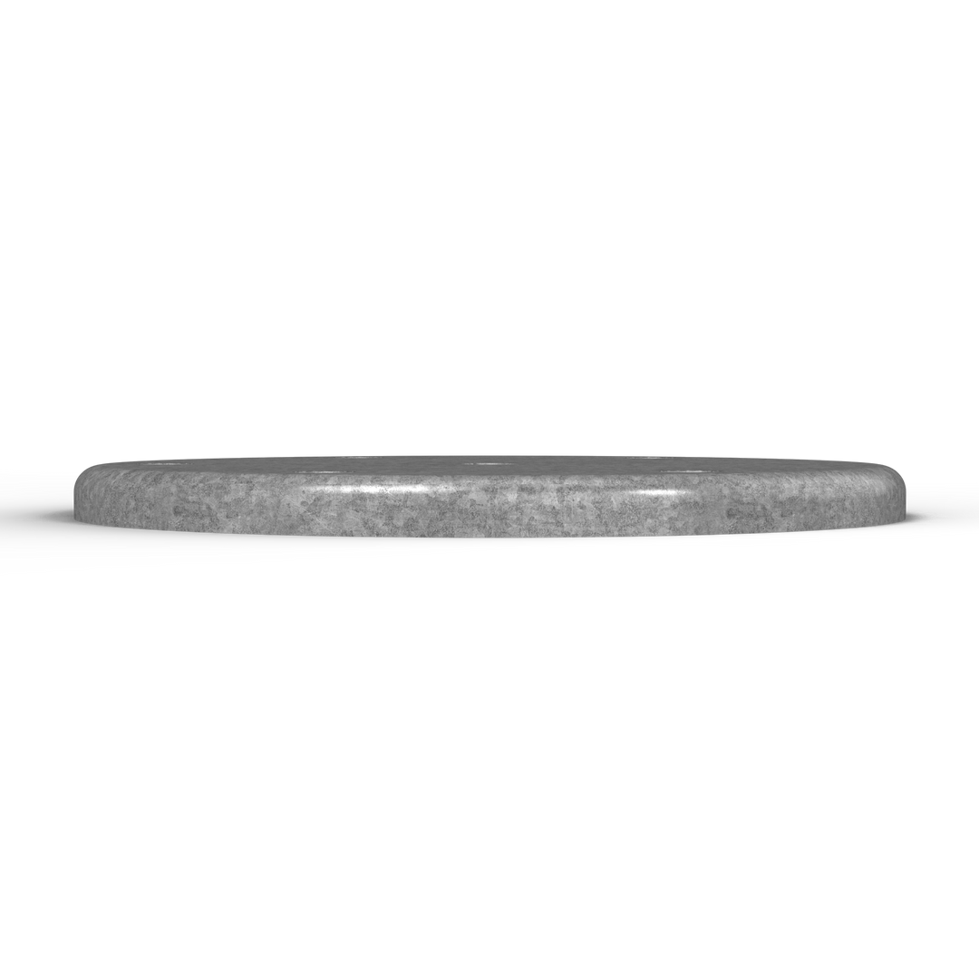 0067 3/8" Thick 6" OD Round Aluminum Countersunk Pad - Top View