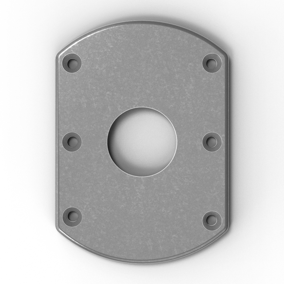 0069-B 1/4" Thick Oblong Aluminum CS Pad - Side View