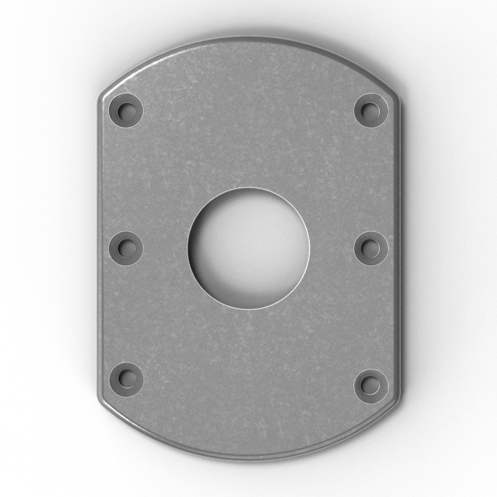 0069-B 1/4" Thick Oblong Aluminum CS Pad - Side View