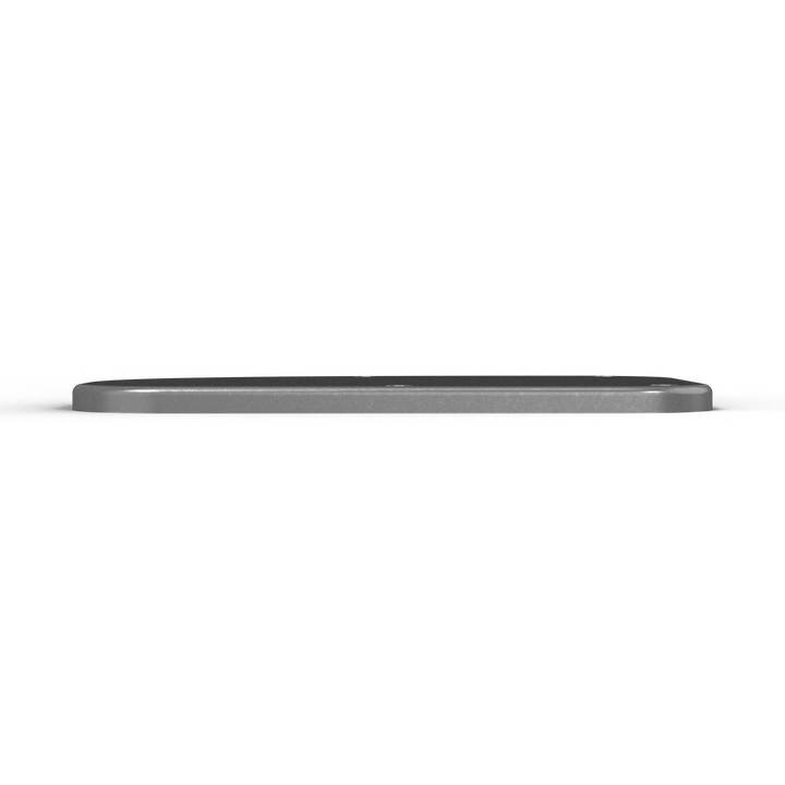 0071-R 3/8" 9.5" x 6.5" D-Pipe Aluminum Grommet Pad - Top View