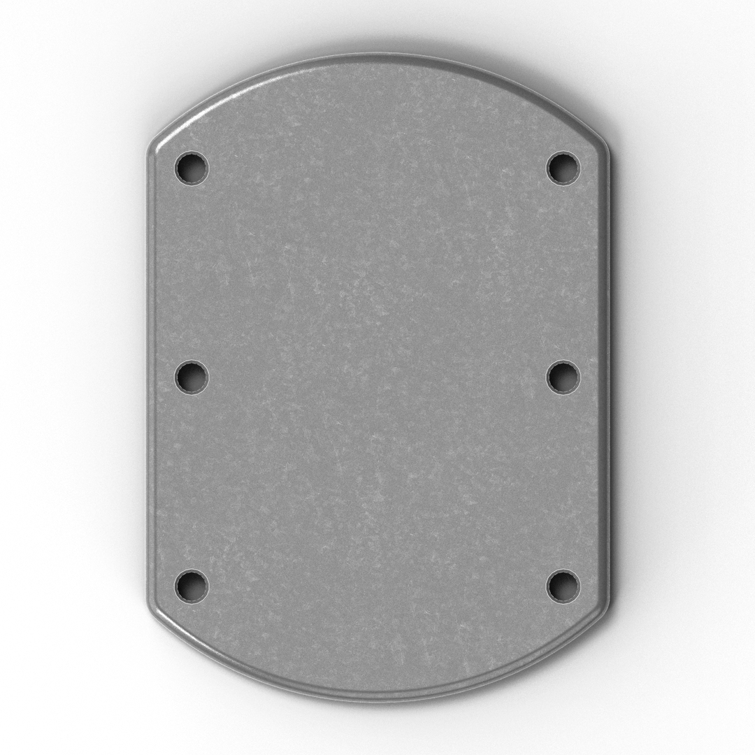 0100 1/4" Thick Oblong Aluminum Backing Plate - Side View