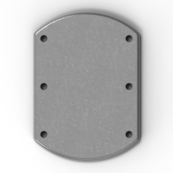 0100 1/4" Thick Oblong Aluminum Backing Plate - Side View