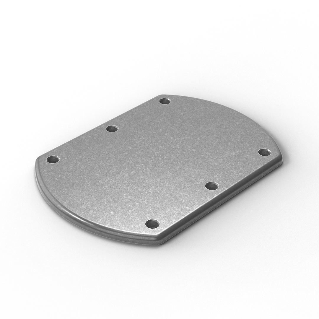 0100 1/4" Thick Oblong Aluminum Backing Plate - Front View