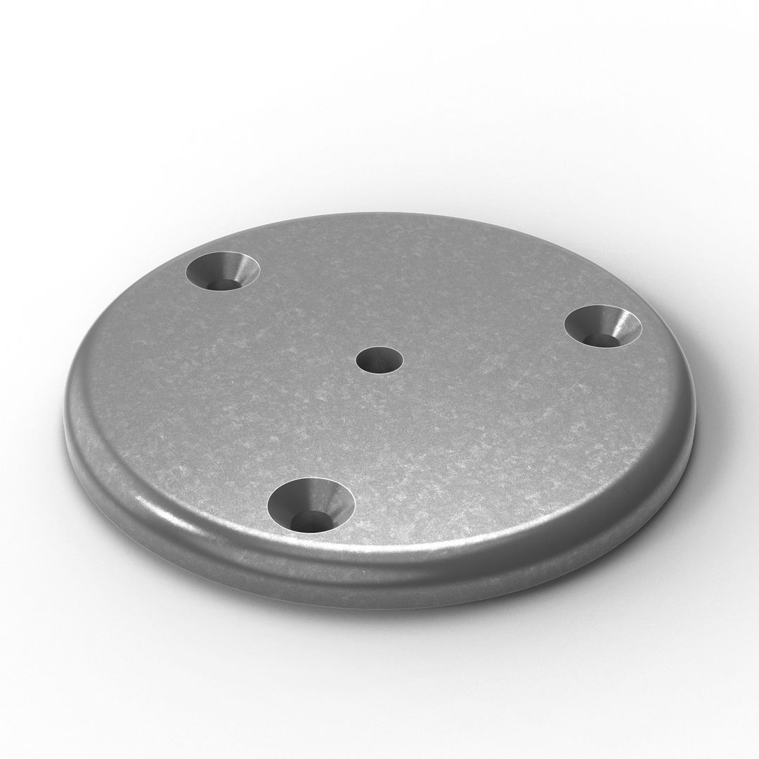 01012 3/8 inch Thick 5 inch OD Round Aluminum Countersunk Pad - ISO