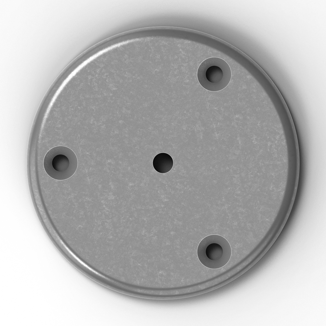 01012 3/8 inch Thick 5 inch OD Round Aluminum Countersunk Pad - Top View