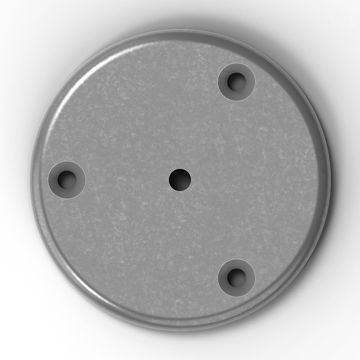 01012 3/8 inch Thick 5 inch OD Round Aluminum Countersunk Pad - Top View
