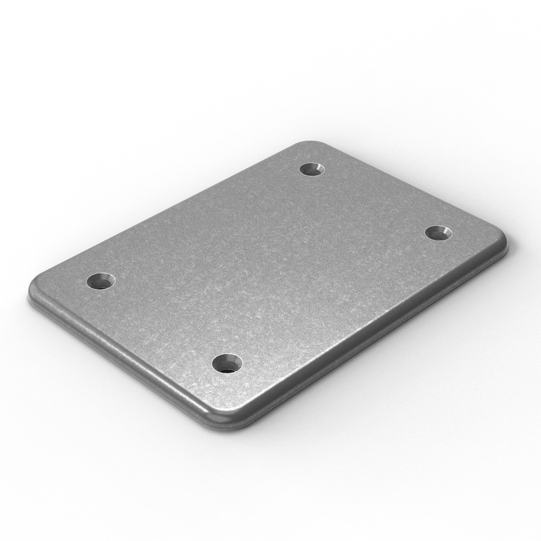 0182 1/4" Thick 2.25" x 0.75" Aluminum Handrail Feet - ISO View