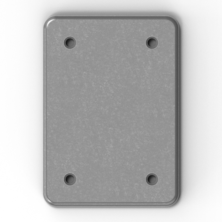 0182 1/4" Thick 2.25" x 0.75" Aluminum Handrail Feet - Side Profile