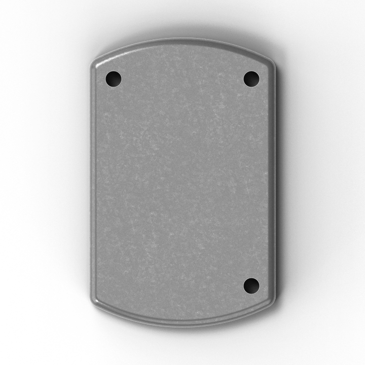 1026-L 3/8" Thick 3.875" x 6" Oblong Aluminum Grommet Pad - Side Profile
