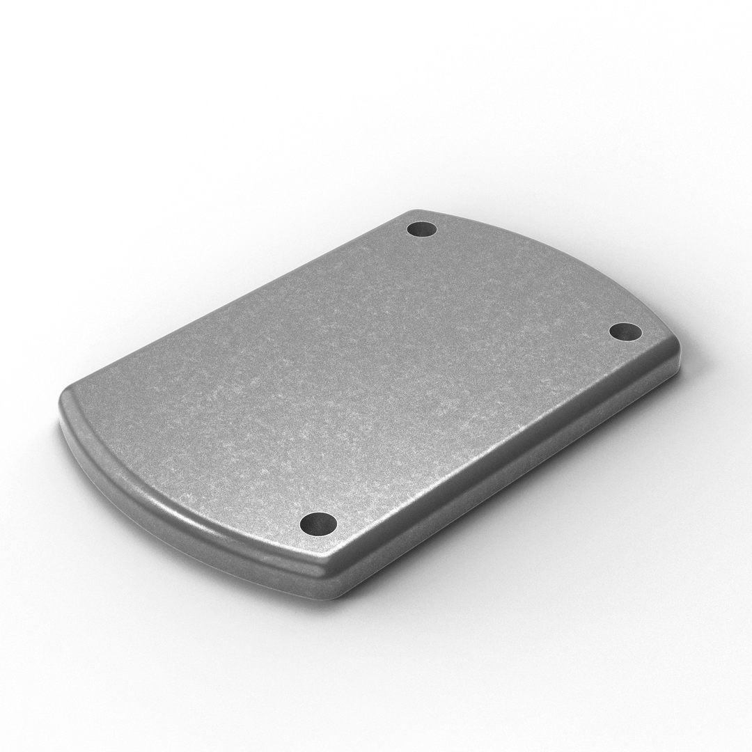 1026-L 3/8" Thick 3.875" x 6" Oblong Aluminum Grommet Pad - ISO View