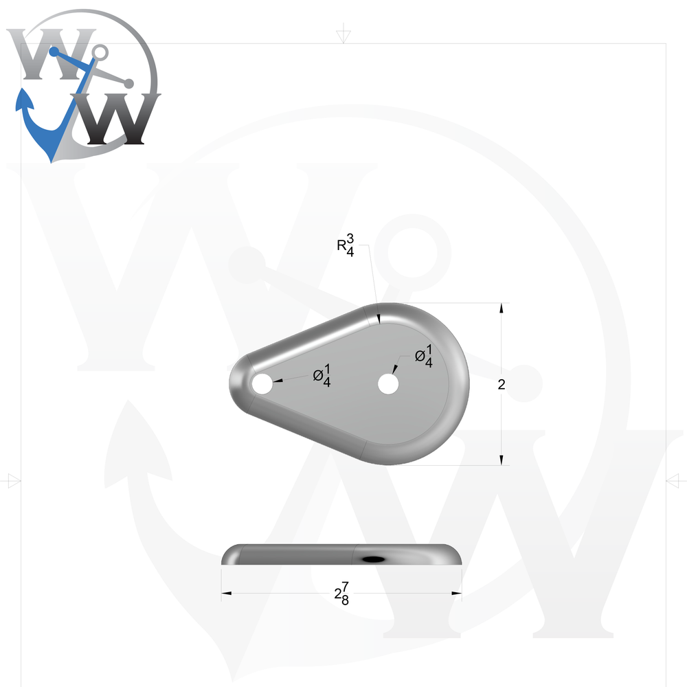2.875" x 2" x 0.25" Handrail Feet - Welding World, Inc.
