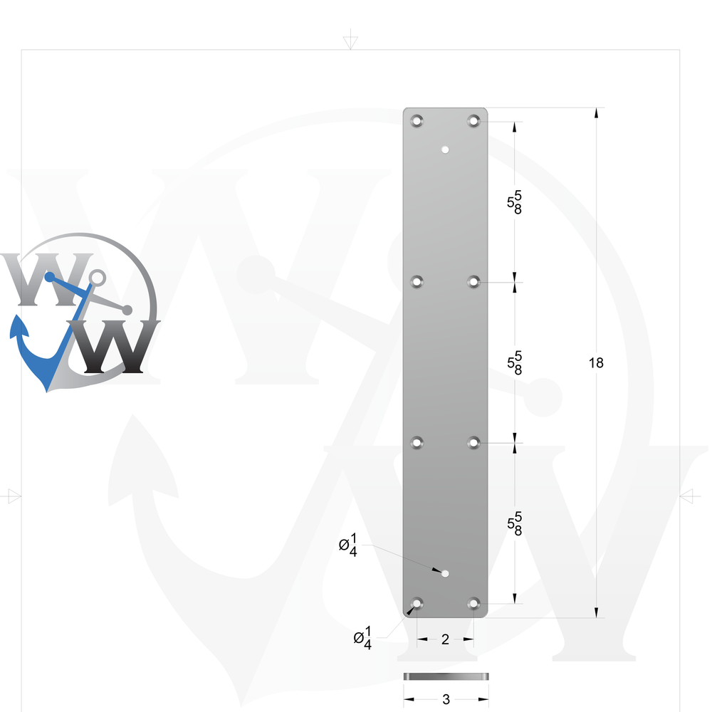 0.25 x 3 x 18 Leaning Post CS Pad