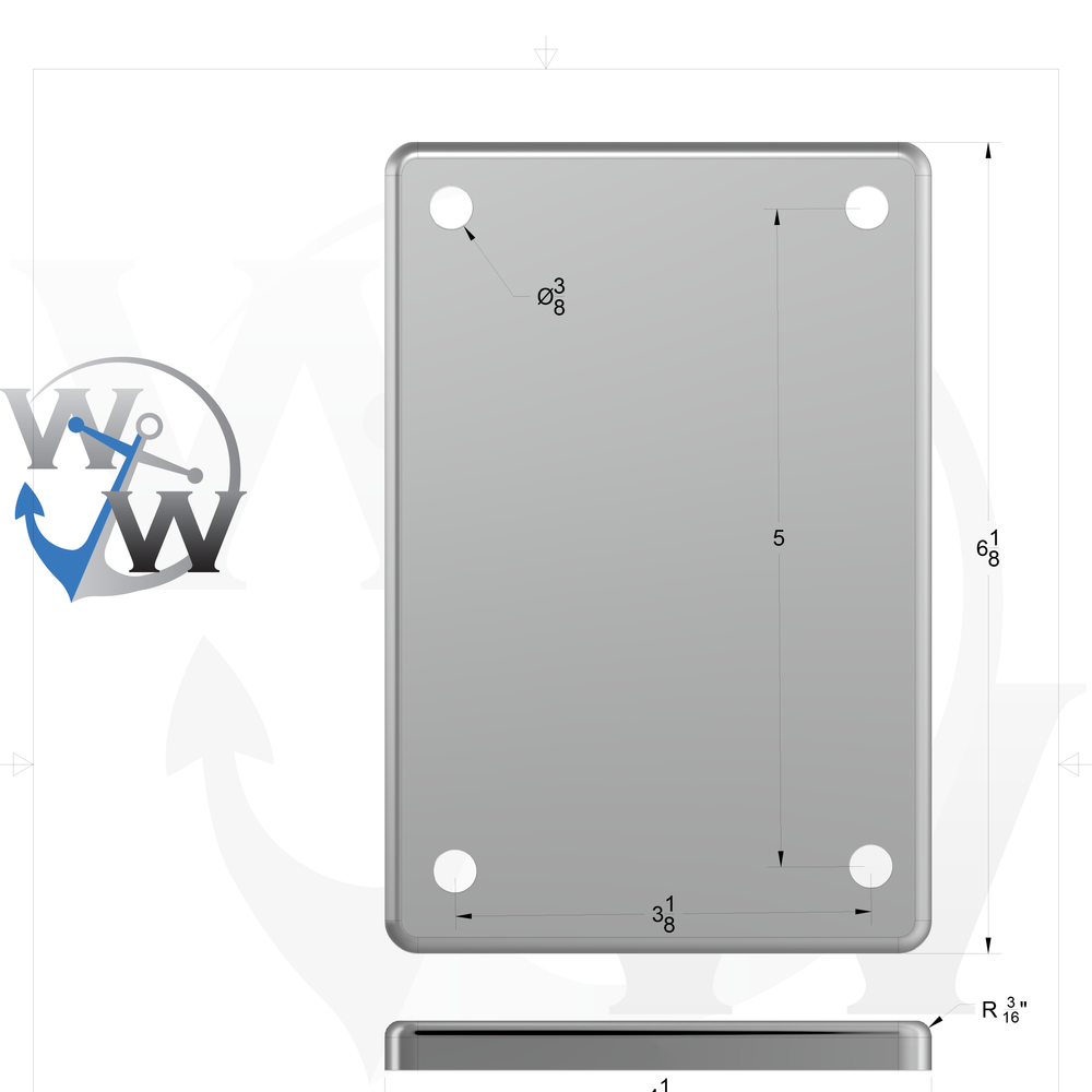 0.375 x 4 x 6  Grommet Pad
