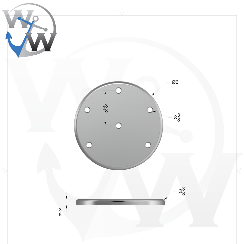 0.375 x 6 Grommet Pad