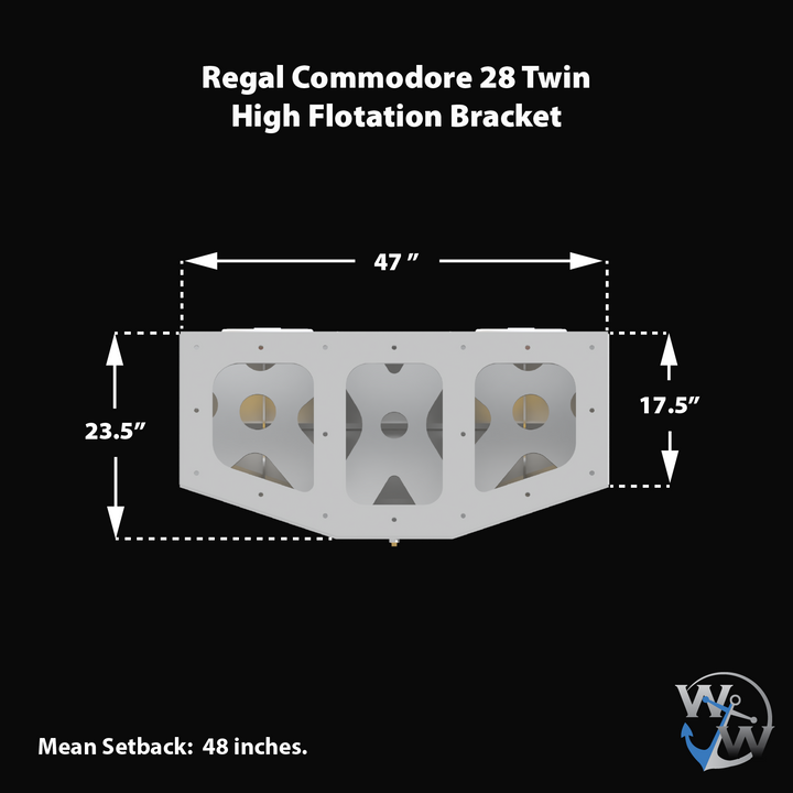 Regal Commodore 28 Custom High Flotation Twin Outboard Engine Bracket