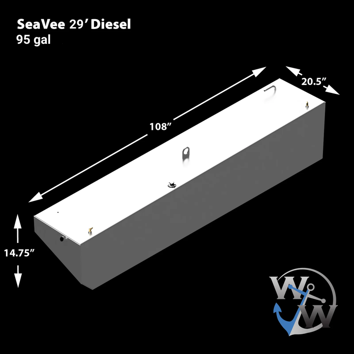SeaVee 29 Singler Diesel Port / STBD Fuel Tank 95 gal - Welding World, Inc.