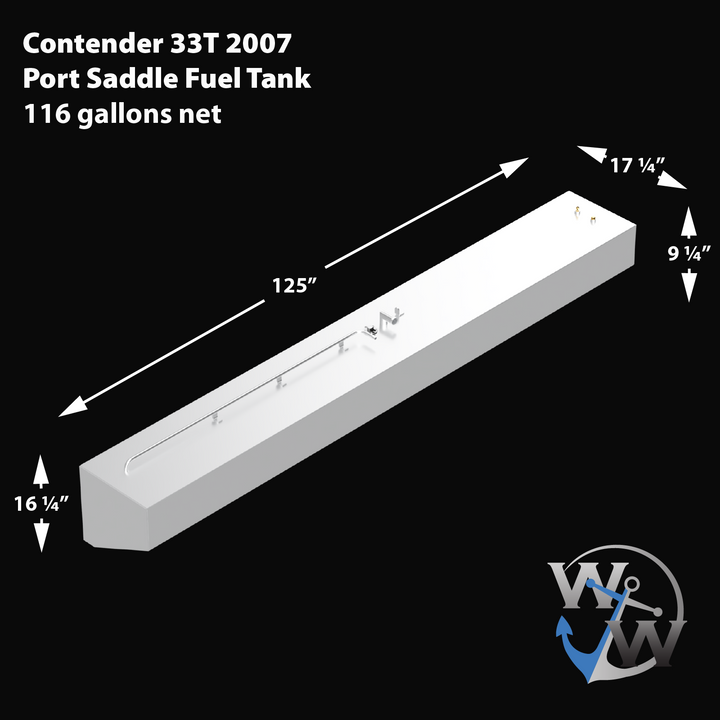 Contender 33T - 2007 - 1 x 142 gal. net, plus 2 x 116 gal. net Saddle, plus 1 x 31 gal. net Water Tank OEM Tanks Replacement Combo