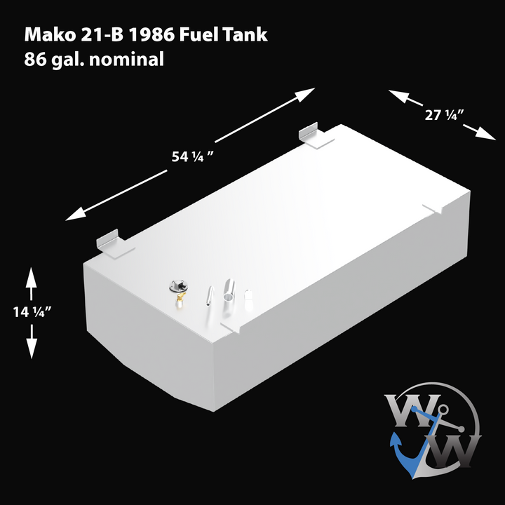 Mako 21-B 1986 - 86 gal. nom. OEM Replacement Fuel Tank