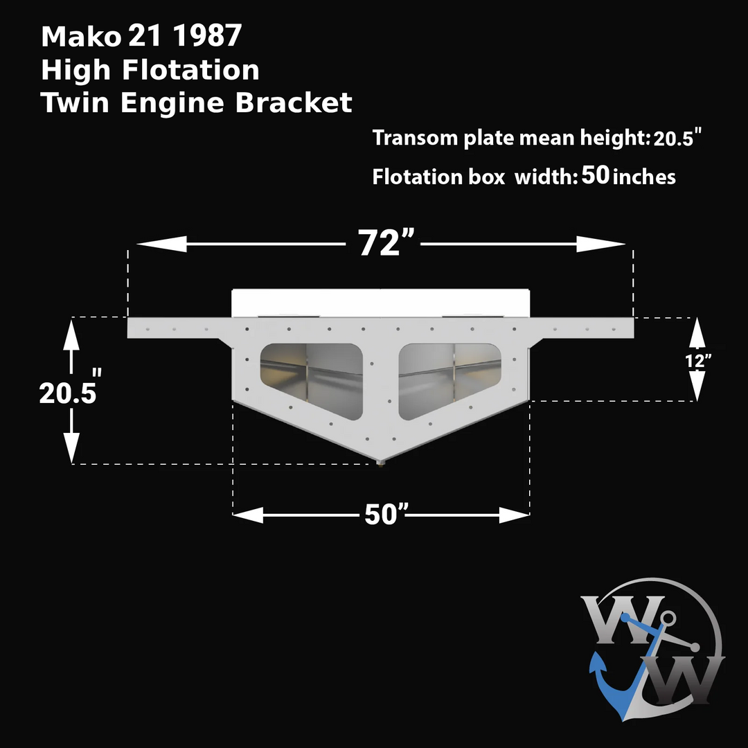 Mako 21 1987 High Flotation Twin Engine Bracket