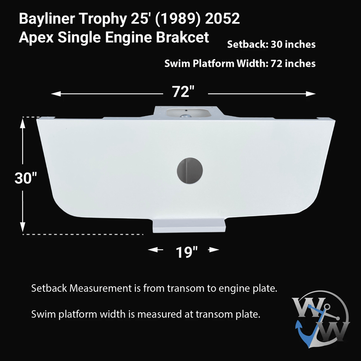 Bayliner Trophy 25 (1989) 2052 apex single engine brakcet