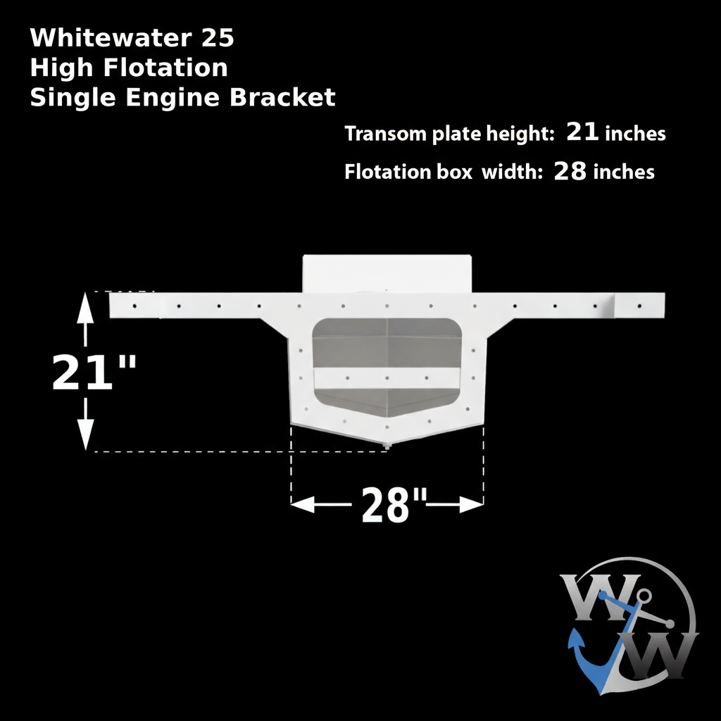 Whitewater 25' High Flotation Single Engine Bracket