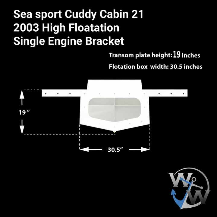 Sea sport Cuddy Cabin 21  2003 High Floatation Single Engine Bracket