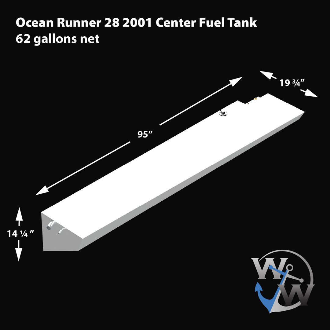 Ocean Runner 28 - 2007 - 1 x 220 gal. net, plus 2 x 62 gal. net Saddle OEM Tanks Replacement Combo