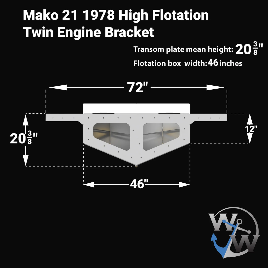 Mako 21 1978 High Flotation Twin Engine Bracket