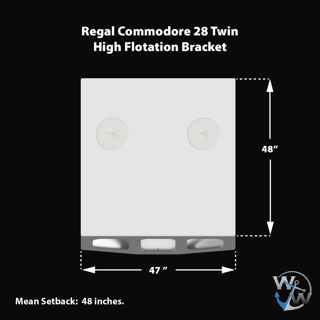 Regal Commodore 28 Custom High Flotation Twin Outboard Engine Bracket