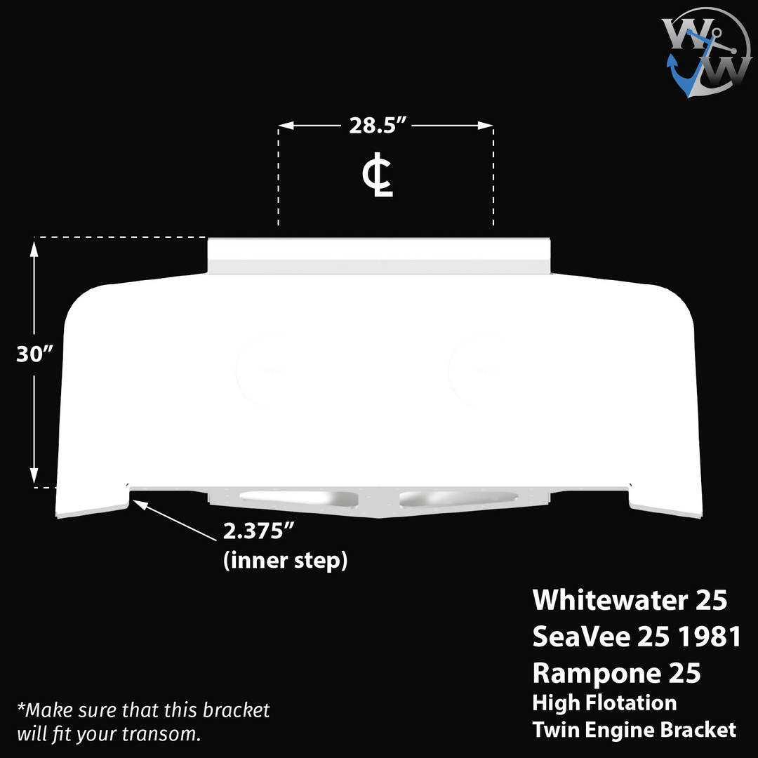 Whitewater/Seavee/Rampone 25 Twin Engine High Flotation Bracket