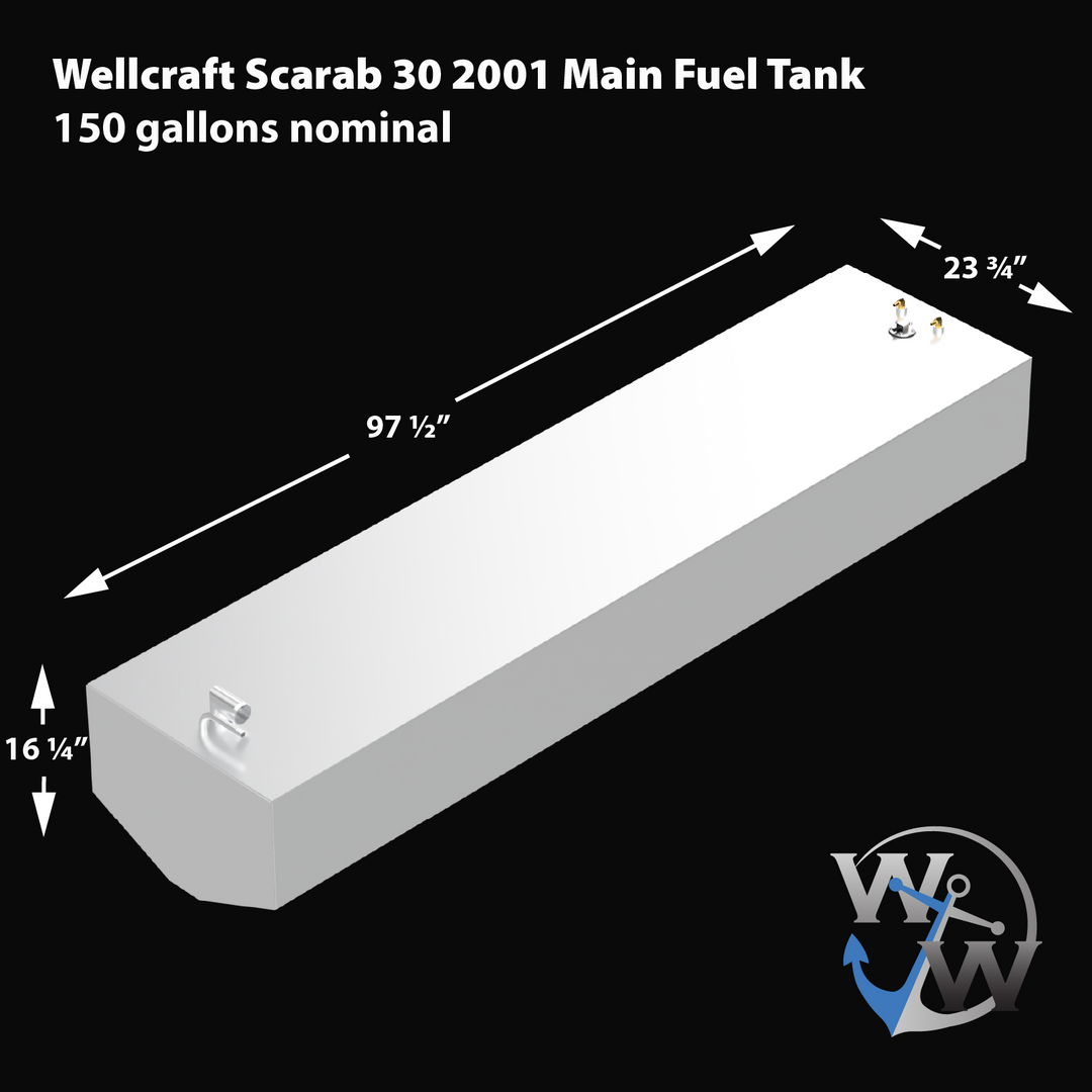 Wellcraft Scarab 30' 2001 2-Tank Combo: 1 x 150 gal. + 1 x 85 gal OEM Replacement Fuel Tanks