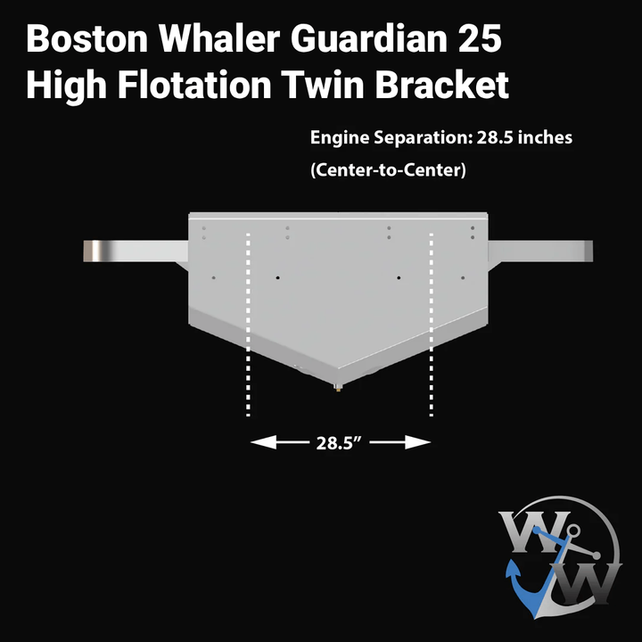 Boston Whaler Guardian 25 High Flotation Twin Engine Bracket - Welding World, Inc.